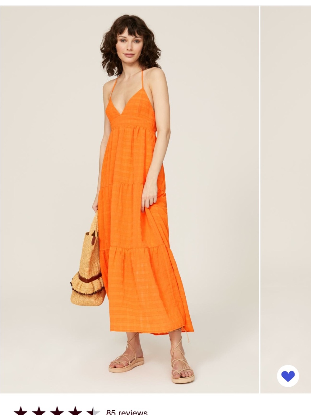 Slate & Willow Vibrant Orange Tiered Maxi Dress